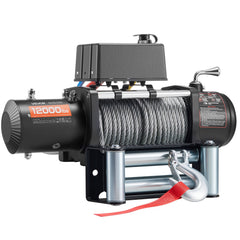 Electric Winch, 5400 kg Load Capacity, 12V DC Truck Winch with Φ9.1 mm x 26 m Steel Rope, Wireless & Wired Remote Control, Suitable for Towing SUV Jeep Trailer Boat Off-Road Vehicle