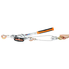 Come Along Winch, 5 Ton Max Pulling Capacity, 3.5 m Steel Cable, 3 Hooks, Heavy Duty Ratchet Power Puller Tool with Dual Gears, Automotive Hoist Cable Puller Ideal for Vehicle Rescue