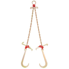 V-Chain Bridle, 4364 kg Working Load Limit, 8 x 914.4 mm G80 Tow Chain with RTJ Cluster Hooks, DOT Certified, Galvanized Coating Manganese Steel & D-Shackle, for Lifting & Moving Activities