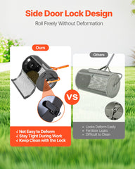 Compost Spreader, 24 in Wide Peat Moss Spreader with T Shaped Handle, 3 Heights Adjustable, Powder-Coated Steel Garden Peat Moss Roller, Heavy Duty Grass Seed Spreaders for Planting Seeding