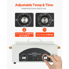 High Temperature Autoclave Machine, 2L, 300W High Temperature Cleaner Machine Box with Adjustable Temperature and Time, Dry Heat Cabinet Nail Tool Cleaner for Labs, Home, Nail and Beauty Salons
