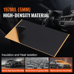 Car Sound Deadening Mat, 200 mil 2.3sq.m Car Sound Dampening Material, Butyl Automotive Sound Deadener, Noise Insulation and Vibration Dampening Material for Car
