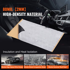 Car Sound Deadening Mat, 80 mil 3.3sq.m Car Sound Dampening Material, Butyl Automotive Sound Deadener, Noise Insulation and Vibration Dampening Material for Car