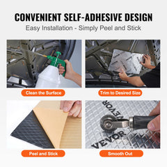 Car Sound Deadening Mat, 80 mil 3.3sq.m Car Sound Dampening Material, Butyl Automotive Sound Deadener, Noise Insulation and Vibration Dampening Material for Car