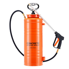 Industrial Concrete Sprayer, 14L Stainless Steel Sprayer, Heavy Duty Tri-Poxy Pump Sprayers, 52cm Wand with Ergonomic Gun Handle, 1.2m & 3m Hoses, 2 Brass Nozzles for Construction, Garden