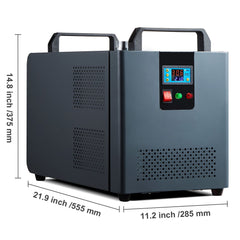 Industrial Water Chiller, KH-6000, 200W Industrial Water Cooler Cooling System with Compressor 12 L Water Tank Capacity 7.8 L/min Max Flow Rate, for CO2 Laser Engraving Machine Cooling Machine