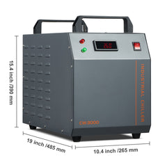 Industrial Water Chiller, CW-3000, 80W Air-Cooled Industrial Water Cooler Cooling System with 12 L Water Tank Capacity 12 L/min Maximum Flow Rate, for Laser Engraving Machine Cooling Machine
