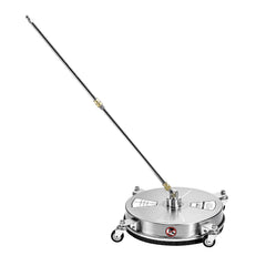 16.5" Pressure Washer Surface Cleaner, Stainless Steel Pressure Washer Attachments with 4 Wheels, 4000 Max PSI, 1/4 Quick Connector, 2 Spray Nozzles, 2 Extended Wands for Concrete, Patio, Deck