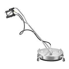 24" Pressure Washer Surface Cleaner, Stainless Steel Pressure Washer Attachments with 4 Wheels, 4000 Max PSI, 3/8 Quick Connector, 2 Spray Nozzles, Dual Handle, for Concrete, Patio, Sidewalk