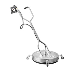 24" Pressure Washer Surface Cleaner, Stainless Steel Pressure Washer Attachments with 4 Wheels, 4000 Max PSI, 3/8 Quick Connector, 2 Spray Nozzles, Dual Handle, for Concrete, Patio, Sidewalk