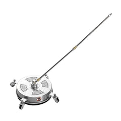 14" Pressure Washer Surface Cleaner, Stainless Steel Pressure Washer Attachments with 4 Wheels, 4000 Max PSI, 1/4 Quick Connector, 2 Spray Nozzles, 2 Extended Wands for Concrete, Patio, Deck