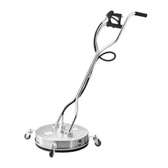 20" Pressure Washer Surface Cleaner, Stainless Steel Pressure Washer Attachments with 4 Wheels, 4500 Max PSI, 3/8 Quick Connector, 2 Spray Nozzles, Dual Handle, for Concrete, Patio, Sidewalk