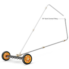 24" Pressure Washer Undercarriage Cleaner, Stainless Steel Surface Cleaner for Pressure Washer, 4000 Max PSI, Angle Adjustment Gear, 7 Spray Nozzles, 2 Extended Wands for Driveway, Patio, Deck