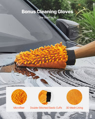 16" Pressure Washer Undercarriage Cleaner, Stainless Steel Surface Cleaner for Pressure Washer, 4000 Max PSI, Angle Adjustment Gear, 4 Spray Nozzles, 2 Extended Wands for Driveway, Patio, Deck