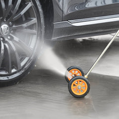 16" Pressure Washer Undercarriage Cleaner, Stainless Steel Surface Cleaner for Pressure Washer, 4000 Max PSI, Angle Adjustment Gear, 4 Spray Nozzles, 2 Extended Wands for Driveway, Patio, Deck