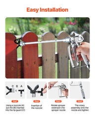 Airless Paint Spray Gun and Hose Kit 3600PSI with Extension Rods Filters