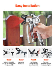 Airless Paint Spray Gun 3600PSI High Pressure Airless Spray Gun with 5Tips