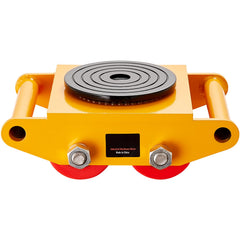 4PCS Machinery Skate Dolly, 17637LBS/8T Industrial Machinery Mover, Heavy Duty Carbon Steel Machinery Moving Skate with 4 PU Wheels and 360° Rotation Non-Slip Cap for Warehouse Workshop Factory