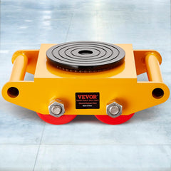 4PCS Machinery Skate Dolly, 17637LBS/8T Industrial Machinery Mover, Heavy Duty Carbon Steel Machinery Moving Skate with 4 PU Wheels and 360° Rotation Non-Slip Cap for Warehouse Workshop Factory