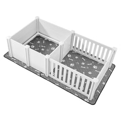 Dog Whelping Box, 1.86x0.97x0.5 m, Plastic Dog Whelping Pen with Adjustable Height Door, Puppy Playpen with Waterproof Pee Pad, Easy to Clean, Durable Indoor Pet Birth Kit for Medium Sized Dogs