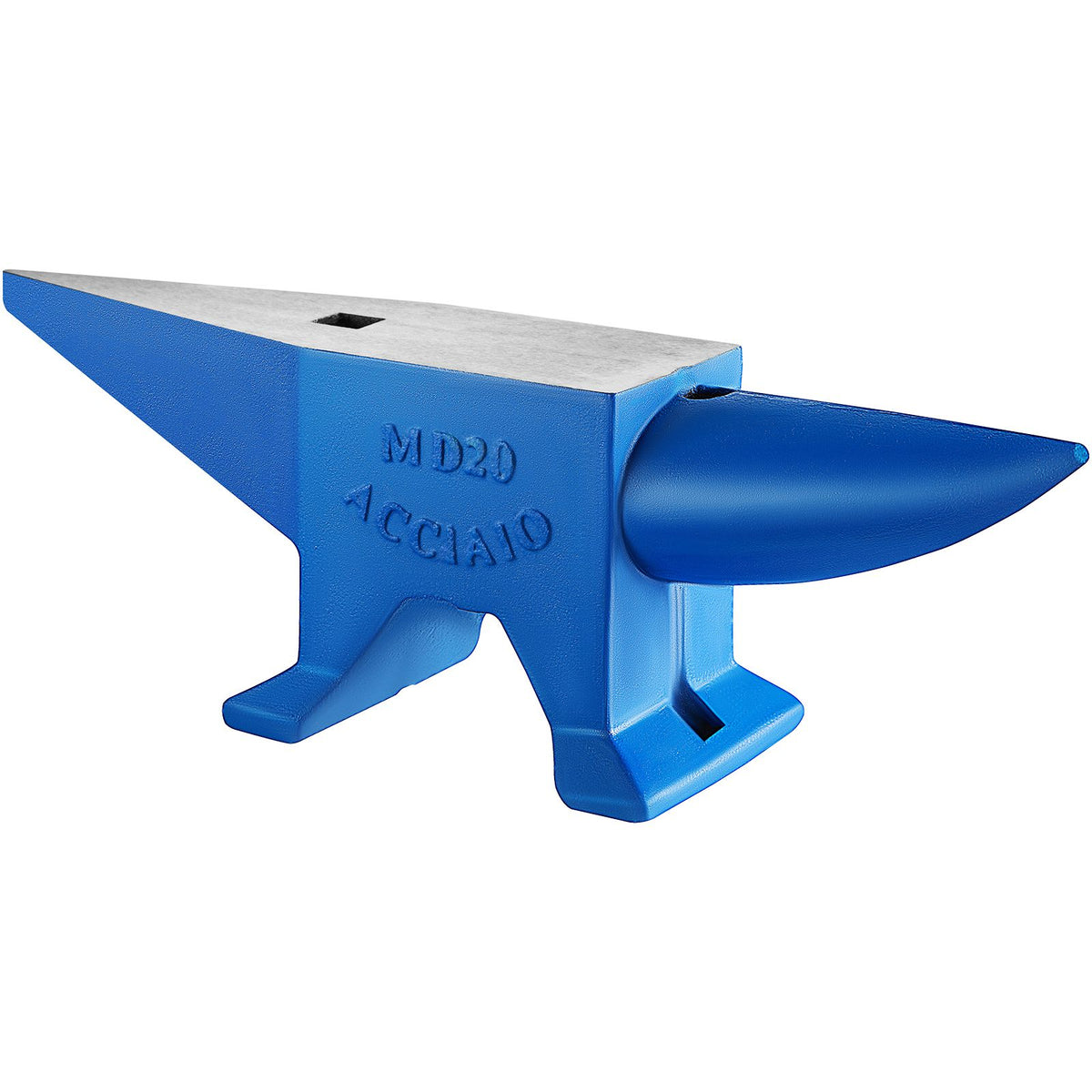 Single Horn Steel Anvil 44 lb with Round and Square Holes for Blacksmithing