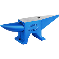 Single Horn Steel Anvil 44 lb with Round and Square Holes for Blacksmithing