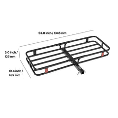53" x 19" x 5", Hitch Cargo Carrier, 500 lbs Capacity Hitch Cargo Carrier with Hitch Stabilizer & Ratchet Straps, Hitch Mount Cargo Carrier with Cargo Net with Hook, Fit for SUVs