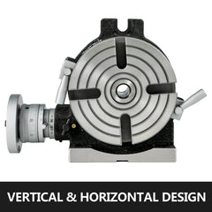 Rotary Table 6inch(150mm) Horizontal Vertical Milling Table 2/5inch(10mm) 4-Slot Milling Rotary Table MT-2 Rotary Table for Milling with Indexing Plate Set for Precision Milling Drilling