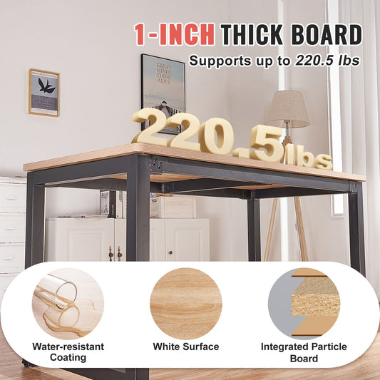 Table Top, 63" x 31.5" x 1", 220.5 lbs Load Capacity, Universal One-Piece Particle Board Desktop for Height Adjustable Electric Standing Desk Frame, Rectangular Countertop for Home & Office Desk