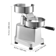 Commercial Burger Patty Maker, 150mm Hamburger Beef Patty Maker, Heavy Duty Food-Grade Stainless Steel Bowl Burger Press Machine, Kitchen Meat Forming Processor with 1000 Pcs Patty Papers
