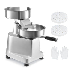 Commercial Burger Patty Maker, 150mm Hamburger Beef Patty Maker, Heavy Duty Food-Grade Stainless Steel Bowl Burger Press Machine, Kitchen Meat Forming Processor with 1000 Pcs Patty Papers