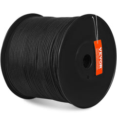 Braided Nylon Rope, 5 mm x 304.8 m, 32 Strands, 3.20kN Breaking Strength Outdoor Climbing Rope, Arborist Tree Climbing Rigging Rope Ideal for Rock Hiking Camping Swing Rappelling Rescue, Black