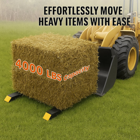 Pallet Forks, 1814 kg Capacity clamp on Pallet Forks, 1490 mm Tractor Bucket Forks, Heavy Duty Front Loader Attachment for Tractor, Loader Bucket, Skid Steer, Tractor Forks for Agriculture Farm