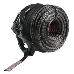 Synthetic Winch Rope, 12.7 mm x 28 m, 142.3 kN, Synthetic Winch Line Cable Rope with Protective Sleeve + Forged Winch Hook + Pull Strap, Universal Fit for SUV, Large Off-Road Vehicle, Truck