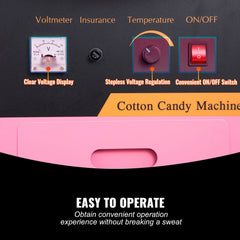 Commercial Cotton Candy Machine with Cart Sugar Floss Maker 1000W Party