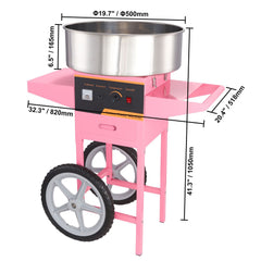 Commercial Cotton Candy Machine with Cart Sugar Floss Maker 1000W Party