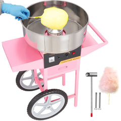 Commercial Cotton Candy Machine with Cart Sugar Floss Maker 1000W Party