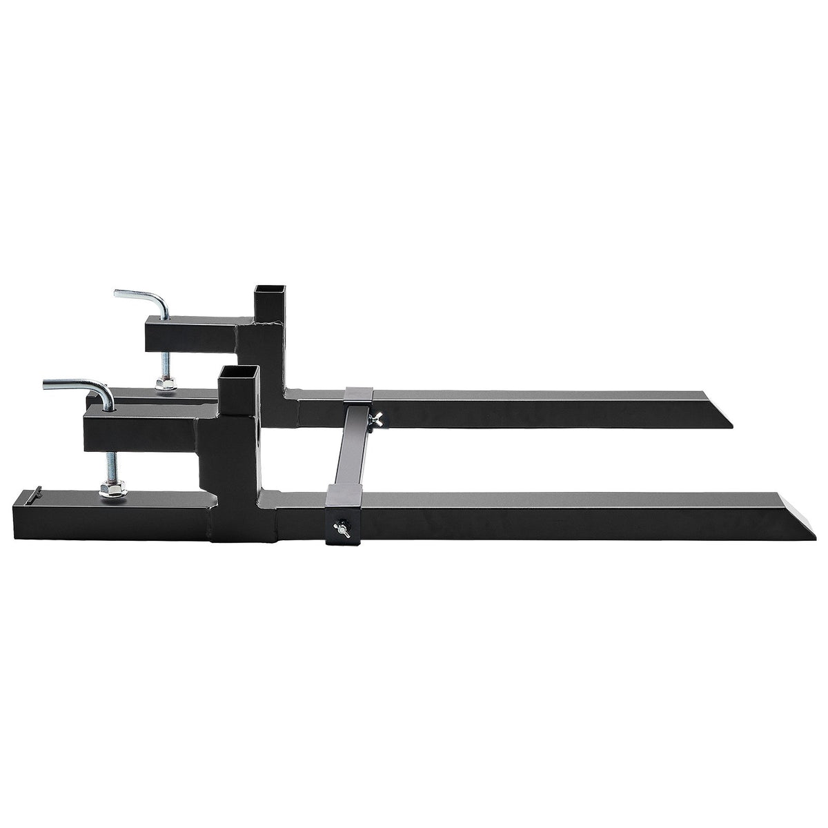 Pallet Forks, 907 kg Clamp on Pallet Forks, 1090 mm Total Length Tractor Bucket Forks with Adjustable Stabilizer bar, Heavy Duty Pallet Forks for Tractor Attachments, Skid Steer, Loader Bucket