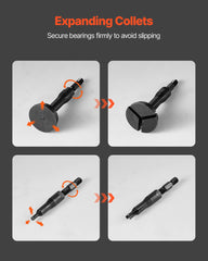 Blind Hole Bearing Puller Set, 16-in-1 Inner Bearing Race and Seal Extractor Kit, 16 PCS Slide Hammer Pilot Insert Inner Internal Bearing Removal Tool Set with 10 Split Collets and Counterstay