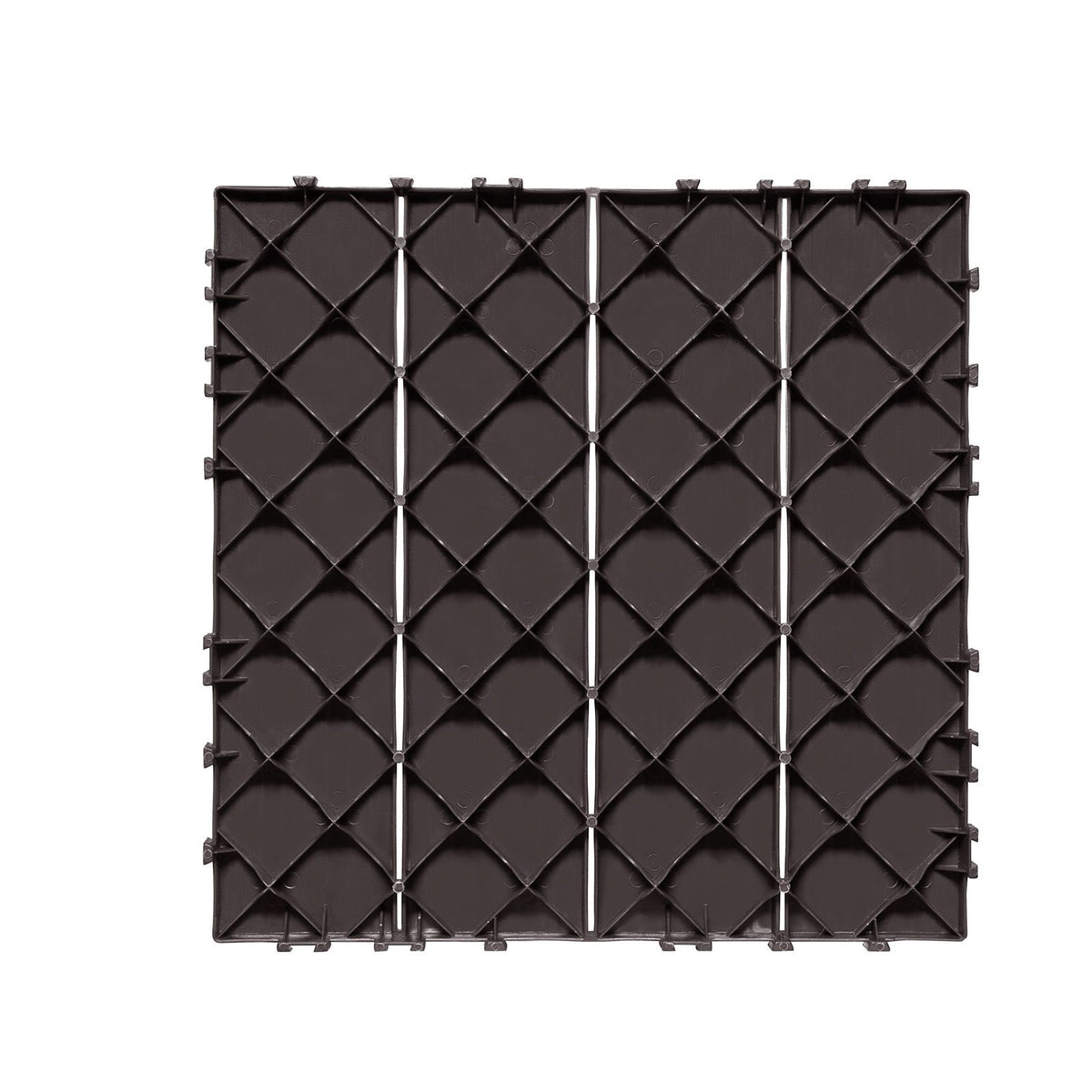Interlocking Deck Tiles, 10 Pack,12"x12" 10 sq. ft Plastic Waterproof Outdoor Flooring All Weather Use, Patio Floor Decking Covering Tiles for Porch Poolside Balcony Backyard, Dark Brown