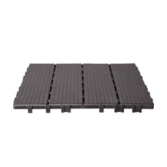 Interlocking Deck Tiles, 36 Pack,11.6"x11.6" 36 sq. ft Plastic Waterproof Outdoor Flooring All Weather Use, Patio Floor Decking Covering Tiles for Porch Poolside Balcony Backyard, Dark Brown