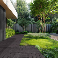 Interlocking Deck Tiles 54 Pack 12"x12" Waterproof for Porch Dark Brown