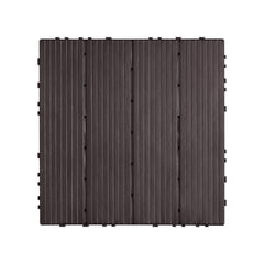 Interlocking Deck Tiles 54 Pack 12"x12" Waterproof for Porch Dark Brown