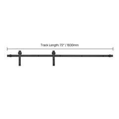 1830 mm Sliding Barn Door Hardware Kit for Single Sliding Barn Door Black