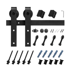 1500 mm Sliding Barn Door Hardware Kit for Single Sliding Barn Door Black