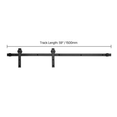 1500 mm Sliding Barn Door Hardware Kit for Single Sliding Barn Door Black