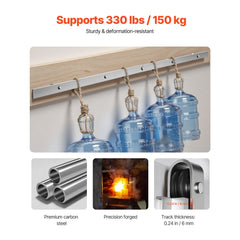 2000 mm Sliding Barn Door Hardware Kit for Single Sliding Barn Door Silver