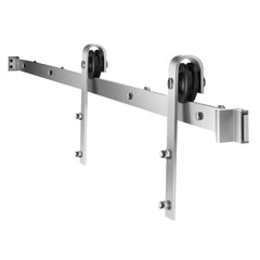 6FT Sliding Barn Door Hardware Kit, 330 LBS Weight Capacity, Compatible with 36 Inches Max Width & 1-3/8 to 1-3/4 Inches Thickness Single Sliding Barn Door, Durable Track & J-shape Roller Silver