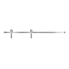 6FT Sliding Barn Door Hardware Kit, 330 LBS Weight Capacity, Compatible with 36 Inches Max Width & 1-3/8 to 1-3/4 Inches Thickness Single Sliding Barn Door, Durable Track & J-shape Roller Silver