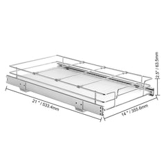 Pull Out Cabinet Under Sink Organizer 11 x 21 Inch Wire Drawer Basket